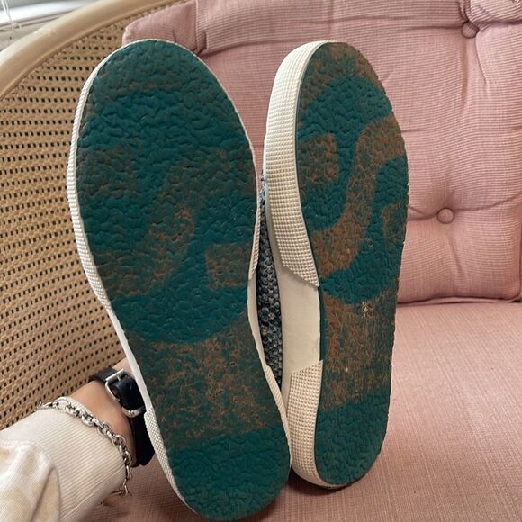 EUC Superga Teal Rattlesnake Texture Sneakers 9 - Picture 6 of 7